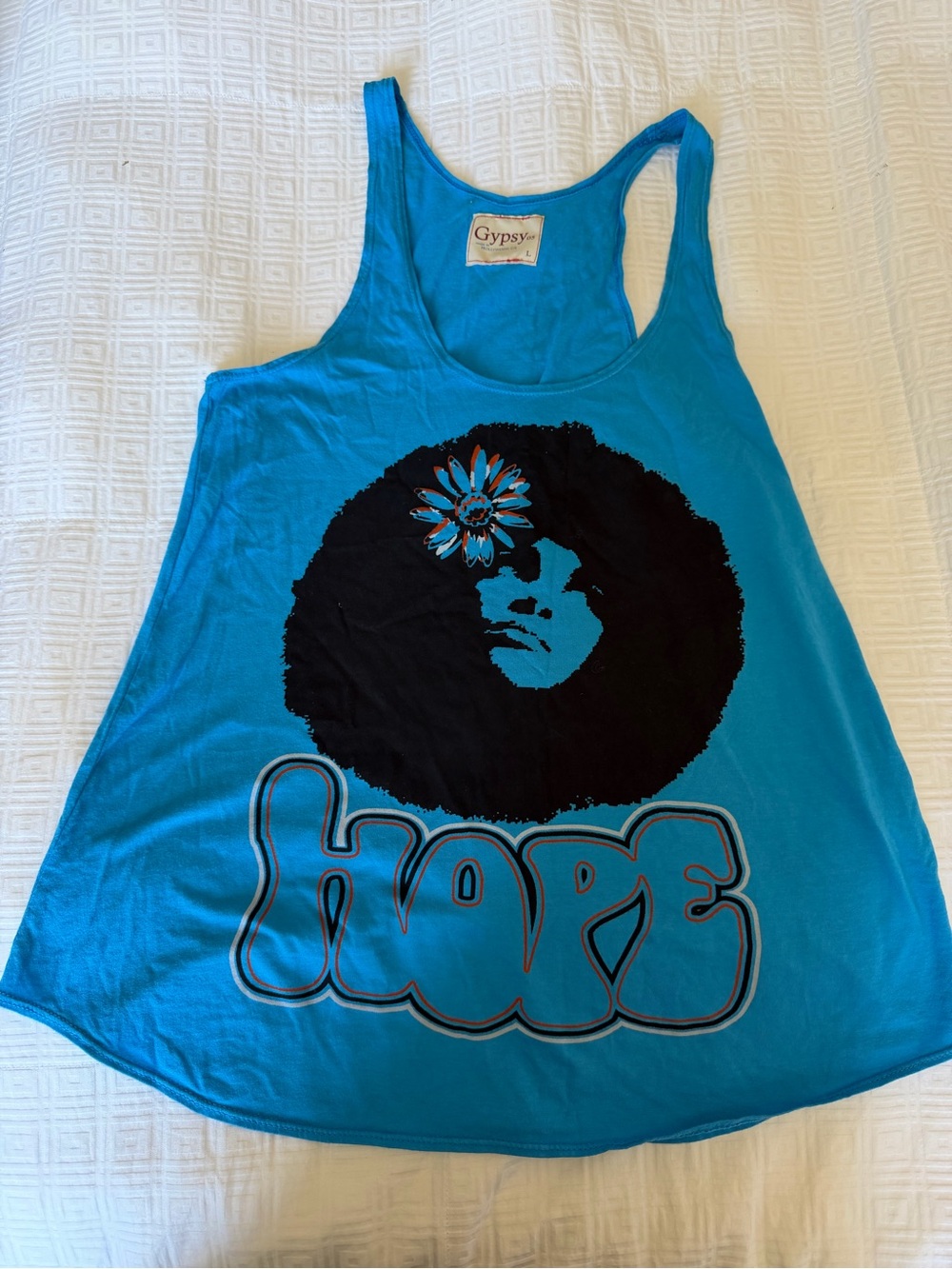 Gypsy 05 Blue Hope Graphic Racerback Tank Top
